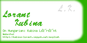 lorant kubina business card